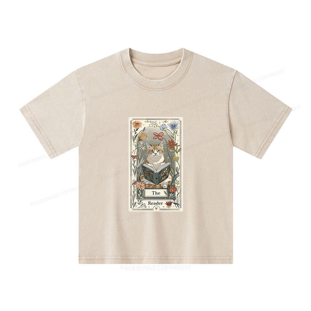 Pagewings The Reader Unisex Kids Washed T-shirt