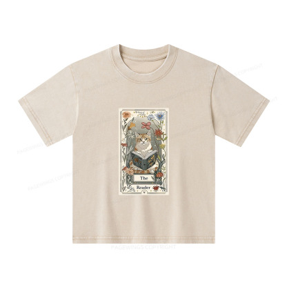 Pagewings The Reader Unisex Kids Washed T-shirt