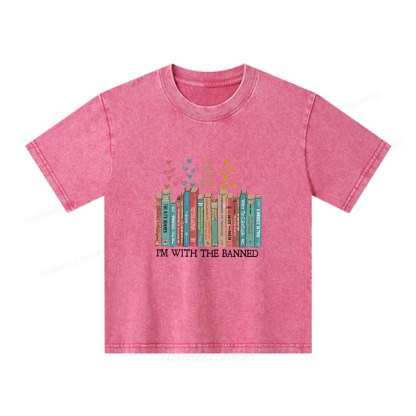 Pagewings I'm With The Banned Unisex Kids Washed T-shirt
