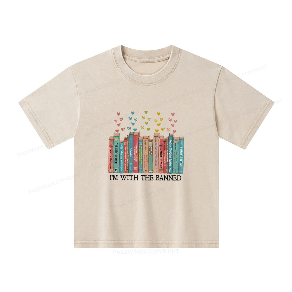 Pagewings I'm With The Banned Unisex Kids Washed T-shirt