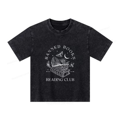 Pagewings Banned Book Reading Club Shirt Unisex Kids Washed T-shirt