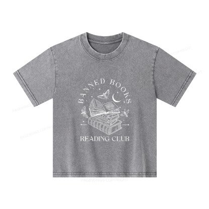 Pagewings Banned Book Reading Club Shirt Unisex Kids Washed T-shirt