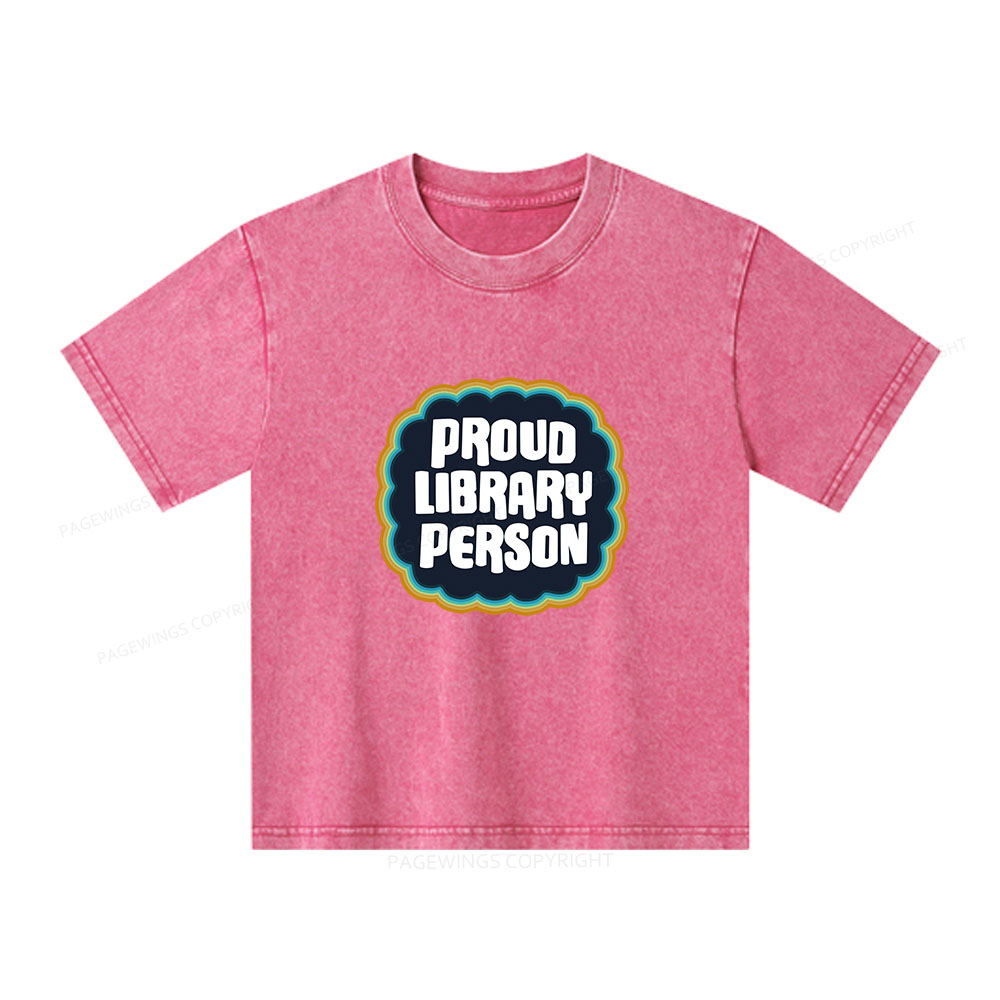 Pagewings Proud Library Person Unisex Kids Washed T-shirt