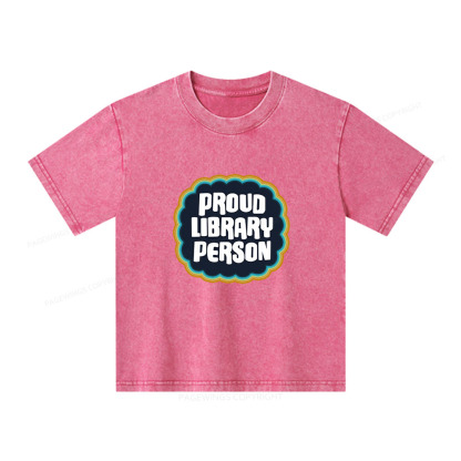 Pagewings Proud Library Person Unisex Kids Washed T-shirt