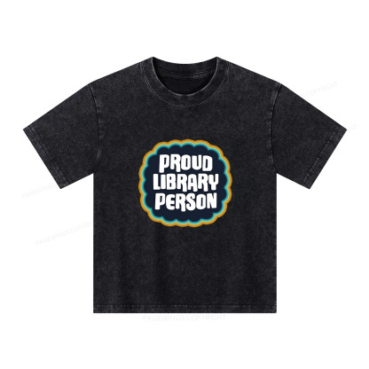 Pagewings Proud Library Person Unisex Kids Washed T-shirt