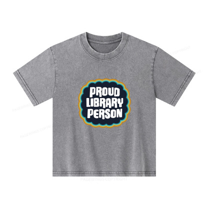 Pagewings Proud Library Person Unisex Kids Washed T-shirt