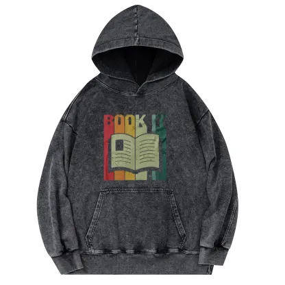 Pagewings Book It Retro 80s Unisex Washed Hoodie