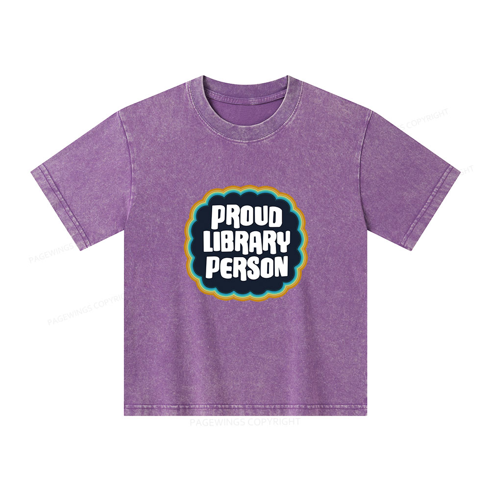 Pagewings Proud Library Person Unisex Kids Washed T-shirt