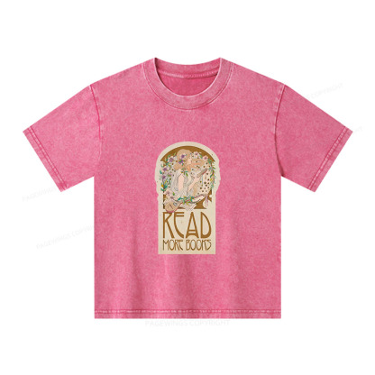 Pagewings Read More Books Unisex Kids Washed T-shirt