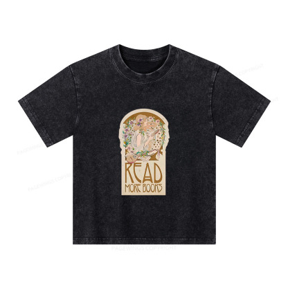 Pagewings Read More Books Unisex Kids Washed T-shirt