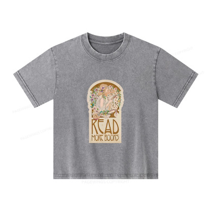 Pagewings Read More Books Unisex Kids Washed T-shirt
