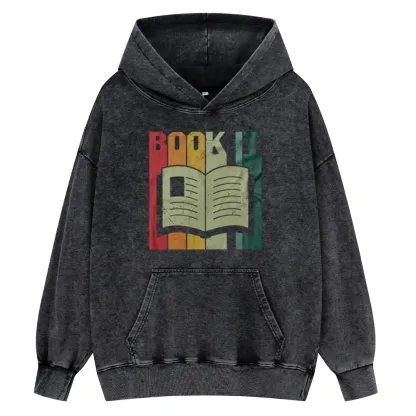 Pagewings Book It Retro 80s Unisex Washed Hoodie