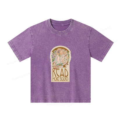 Pagewings Read More Books Unisex Kids Washed T-shirt