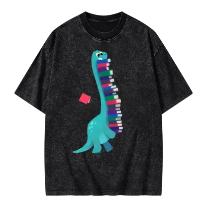 Pagewings Book Dinosaurs Unisex Washed T-shirt