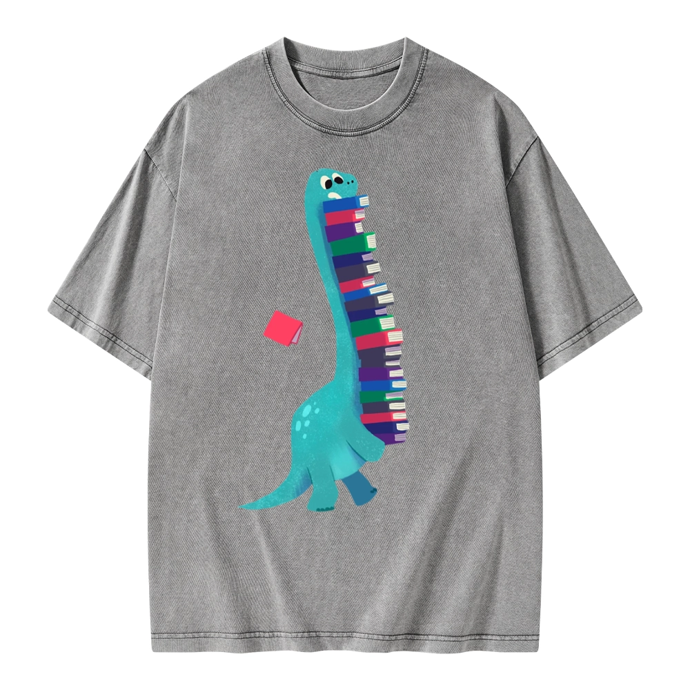 Pagewings Book Dinosaurs Unisex Washed T-shirt