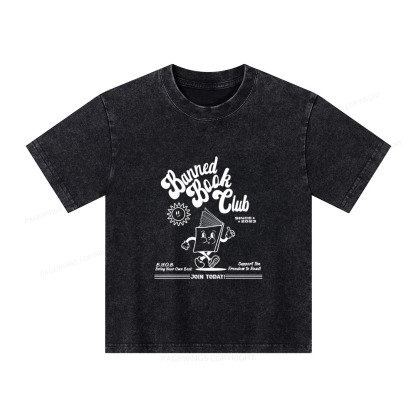 Pagewings Read Banned Books Unisex Kids Washed T-shirt