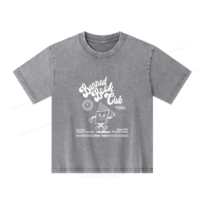 Pagewings Read Banned Books Unisex Kids Washed T-shirt