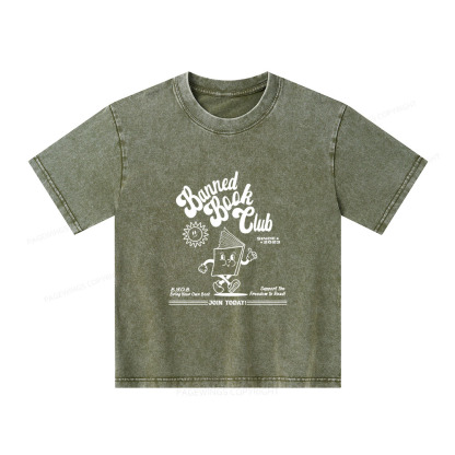 Pagewings Read Banned Books Unisex Kids Washed T-shirt