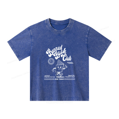 Pagewings Read Banned Books Unisex Kids Washed T-shirt
