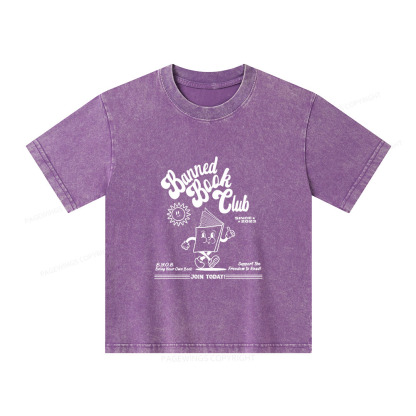Pagewings Read Banned Books Unisex Kids Washed T-shirt