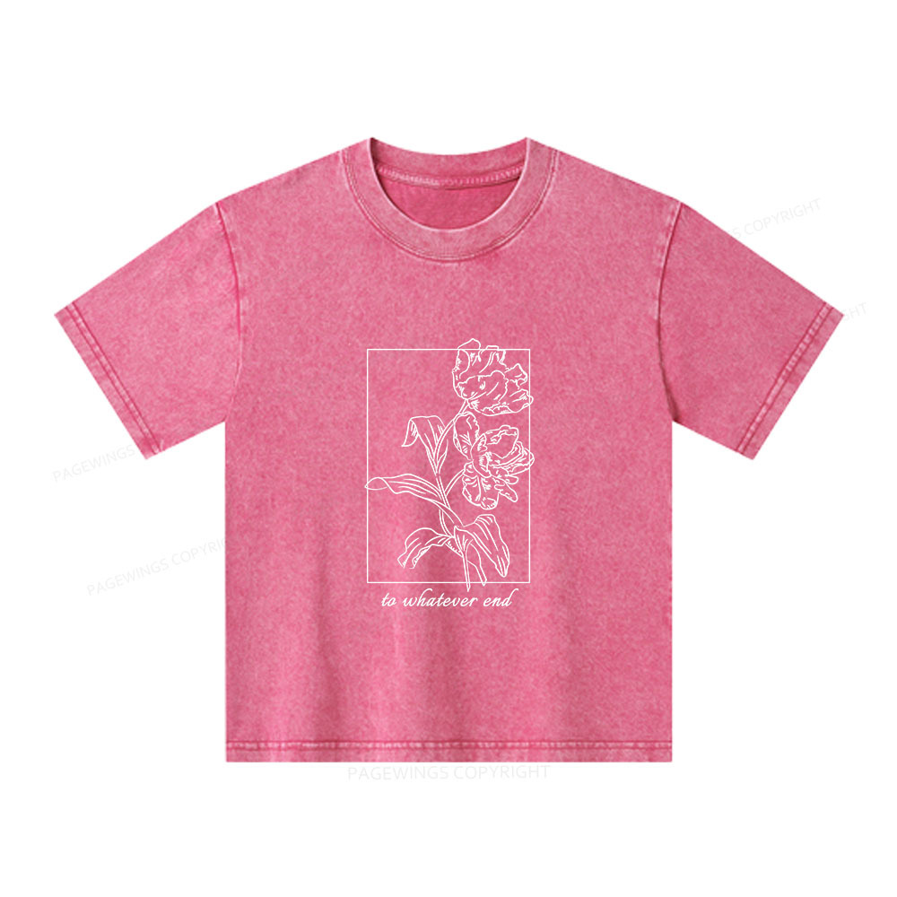 Pagewings To Whatever End t-shirt Unisex Kids Washed T-shirt
