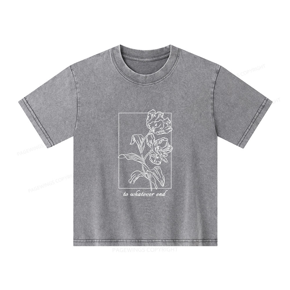 Pagewings To Whatever End t-shirt Unisex Kids Washed T-shirt