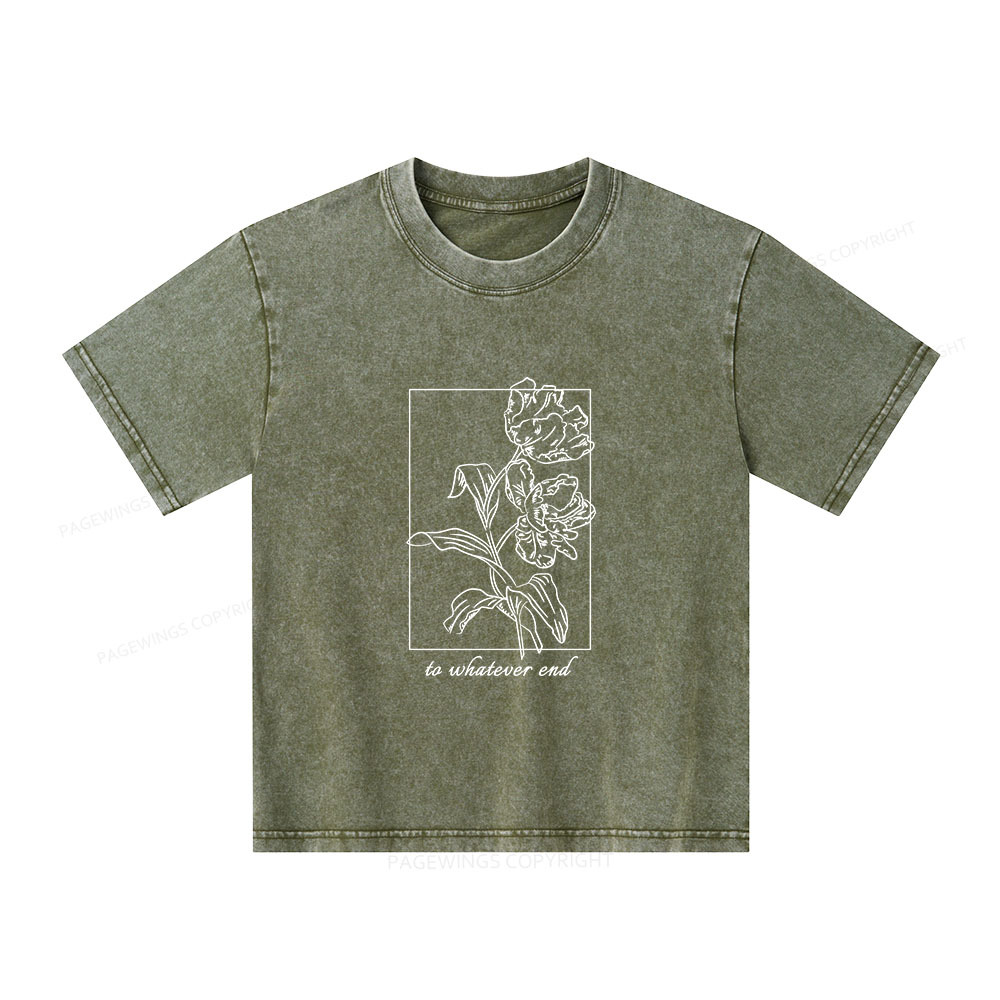 Pagewings To Whatever End t-shirt Unisex Kids Washed T-shirt