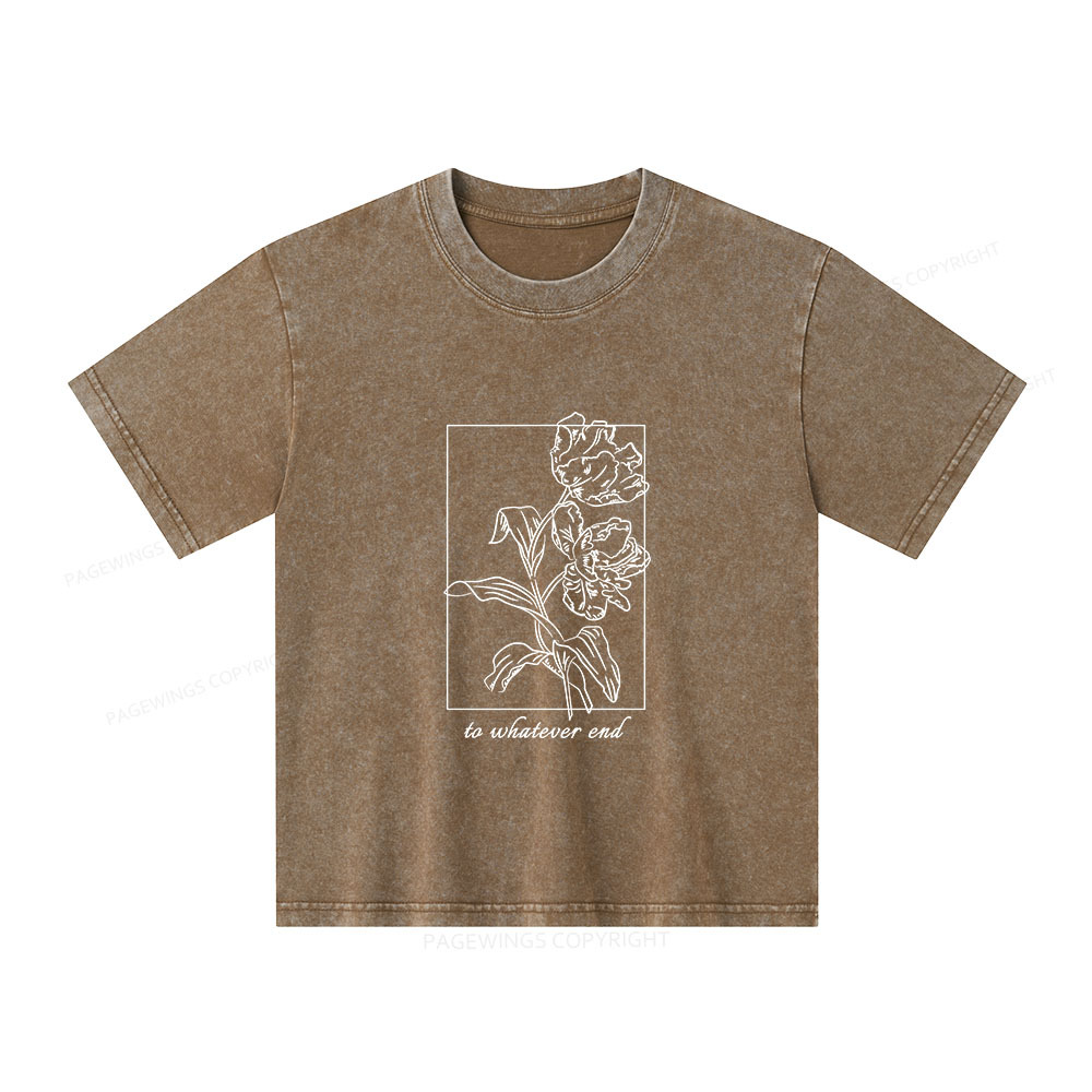 Pagewings To Whatever End t-shirt Unisex Kids Washed T-shirt