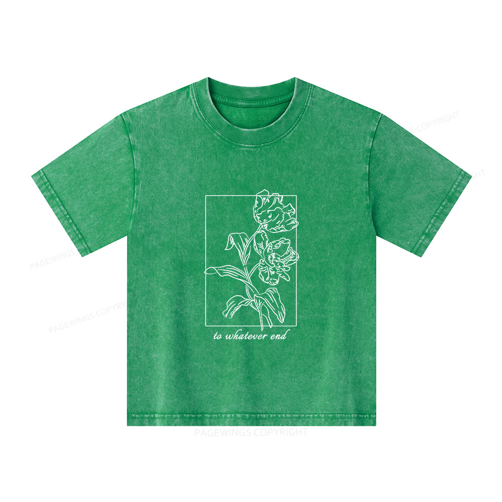 Pagewings To Whatever End t-shirt Unisex Kids Washed T-shirt