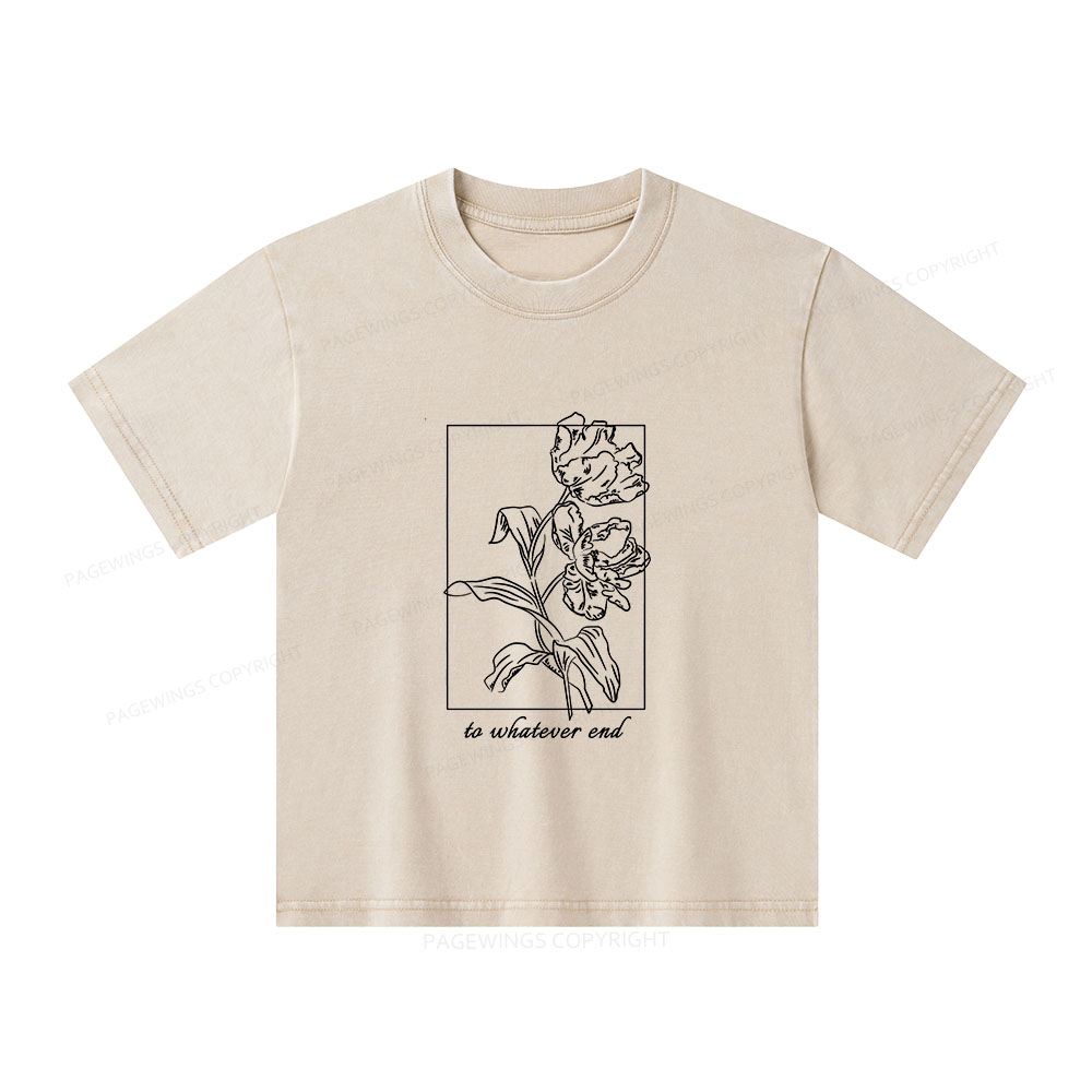 Pagewings To Whatever End t-shirt Unisex Kids Washed T-shirt