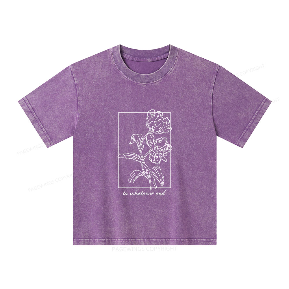 Pagewings To Whatever End t-shirt Unisex Kids Washed T-shirt