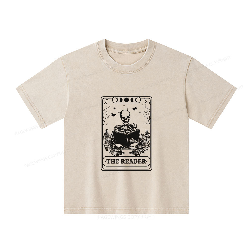 Pagewings The Reader Unisex Kids Washed T-shirt