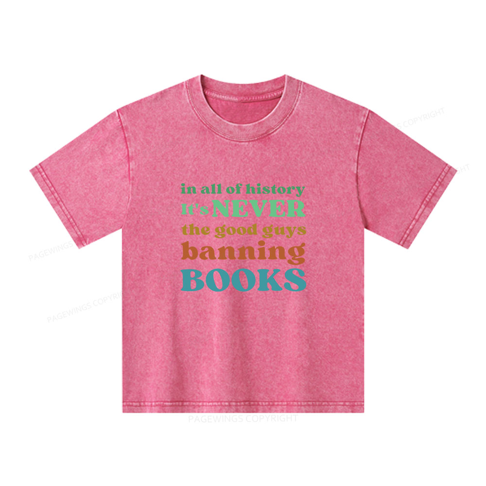 Pagewings Banned Books Shirt Unisex Kids Washed T-shirt