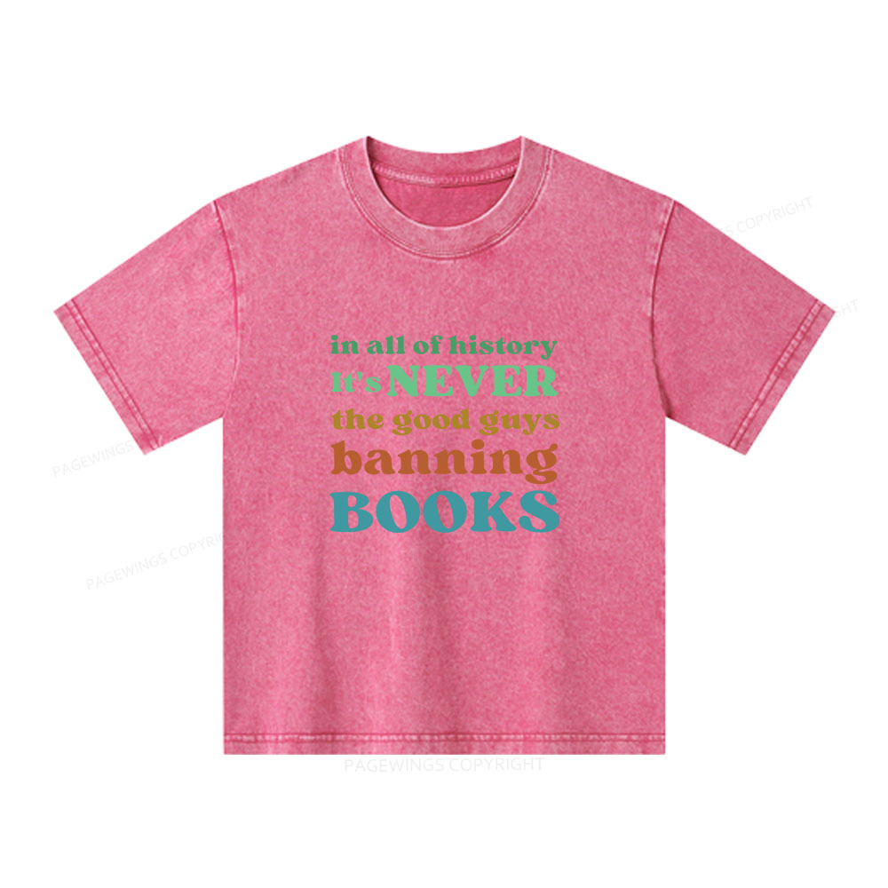 Pagewings Banned Books Shirt Unisex Kids Washed T-shirt