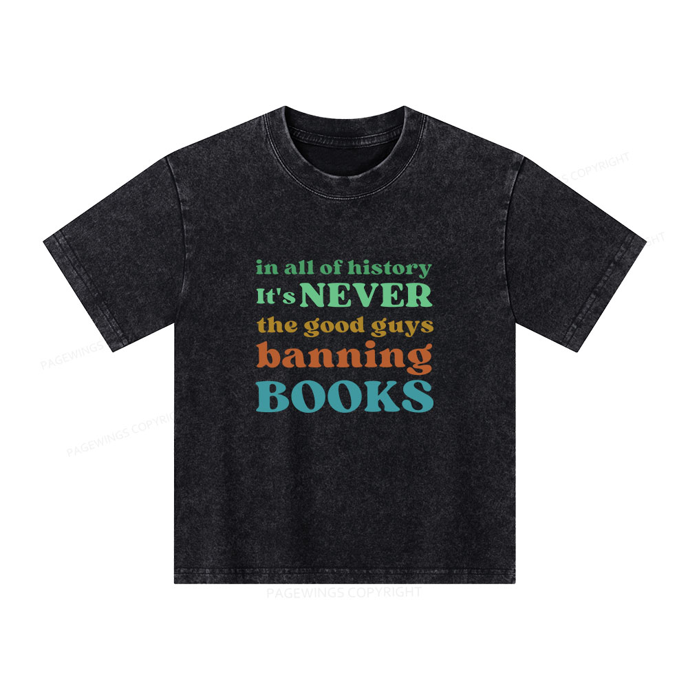 Pagewings Banned Books Shirt Unisex Kids Washed T-shirt