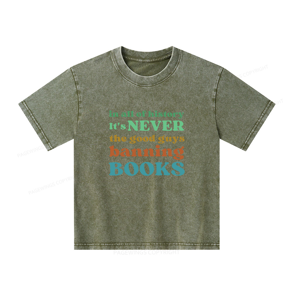 Pagewings Banned Books Shirt Unisex Kids Washed T-shirt