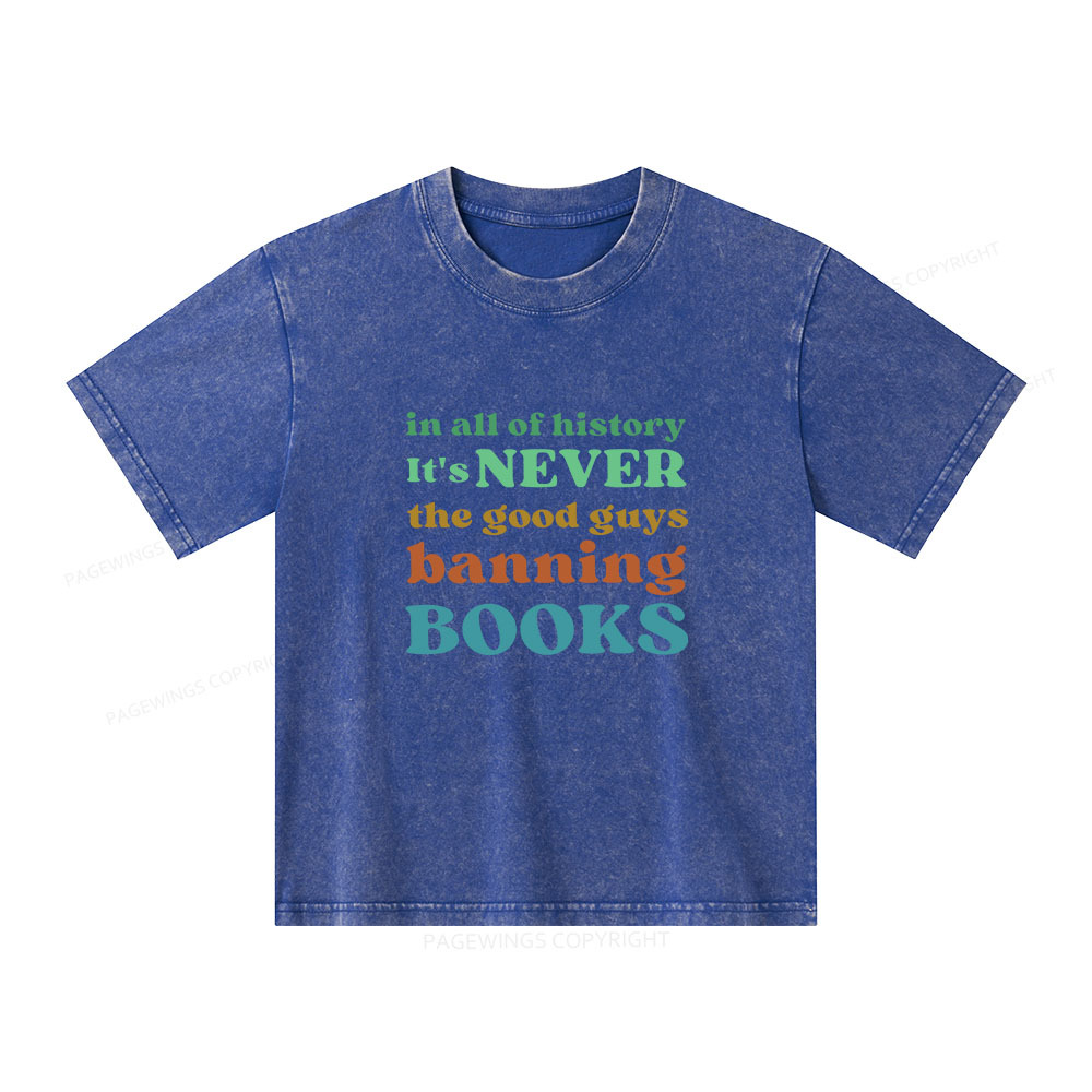 Pagewings Banned Books Shirt Unisex Kids Washed T-shirt