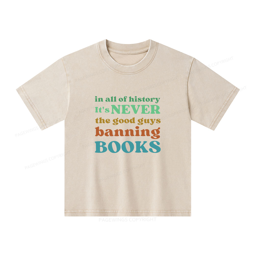Pagewings Banned Books Shirt Unisex Kids Washed T-shirt