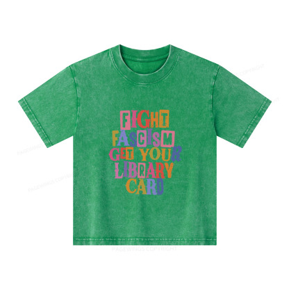 Pagewings Get Your Library Card Unisex Kids Washed T-shirt