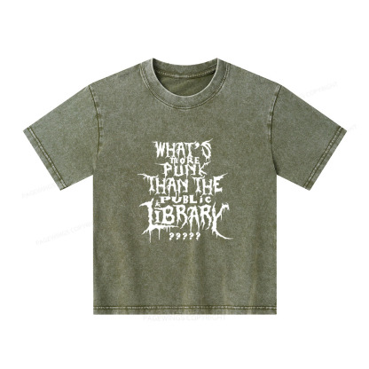 Pagewings What's More Punk Than The Public Library Unisex Kids Washed T-shirt