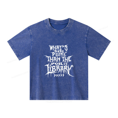 Pagewings What's More Punk Than The Public Library Unisex Kids Washed T-shirt