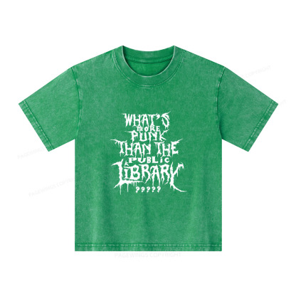 Pagewings What's More Punk Than The Public Library Unisex Kids Washed T-shirt