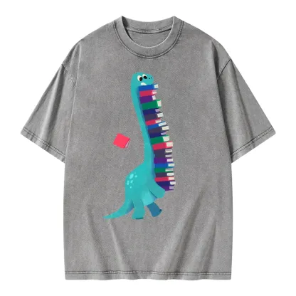 Pagewings Book Dinosaurs Unisex Washed T-shirt