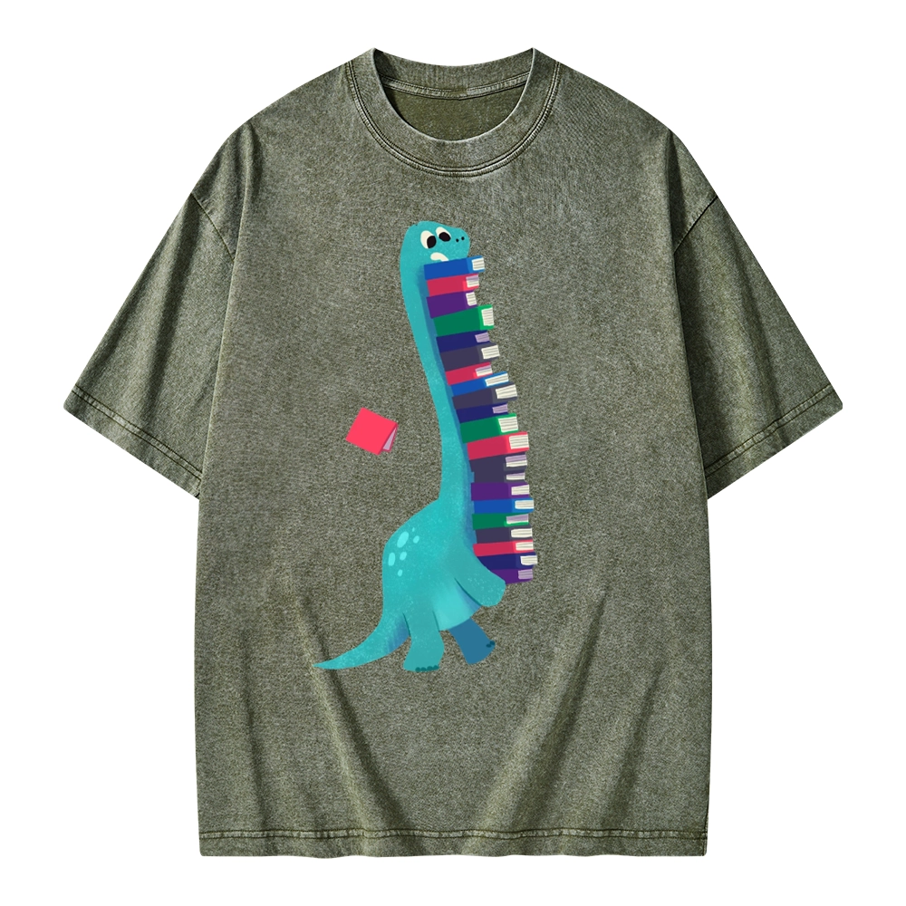 Pagewings Book Dinosaurs Unisex Washed T-shirt