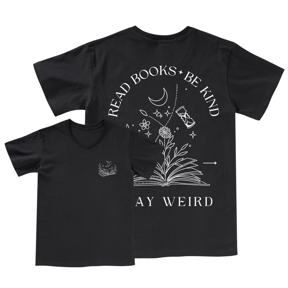 Pagewings Comfort Colors Read Books Be Kind Stay Weird V-neck T-shirt
