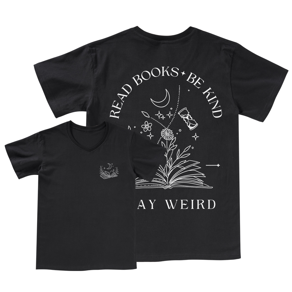 Pagewings Comfort Colors Read Books Be Kind Stay Weird V-neck T-shirt
