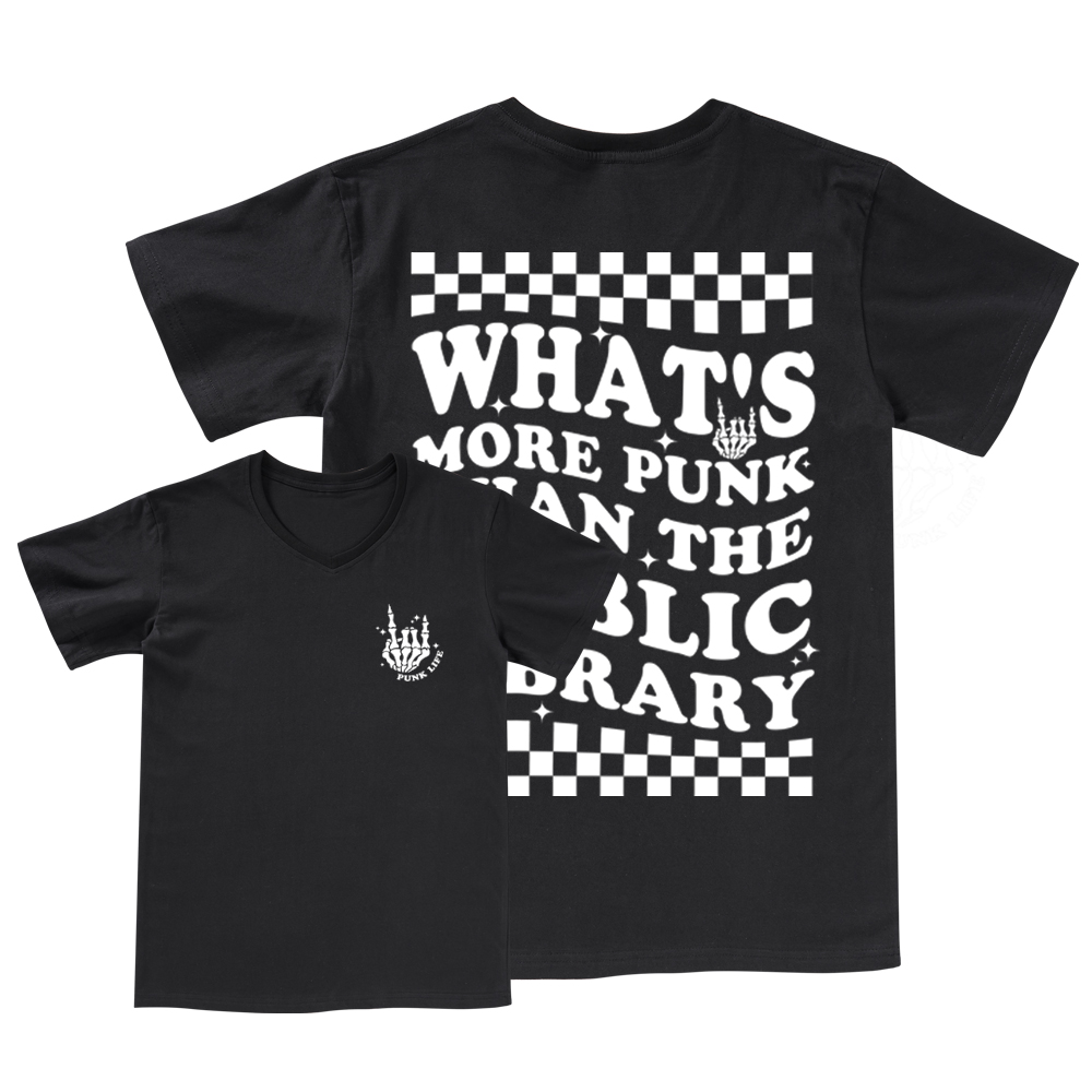 Pagewings punk the public library Weird V-neck T-shirt