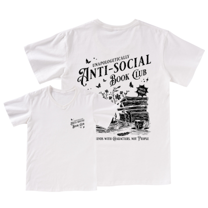 Pagewings Anti-social Book Club Comfort Colors Shirt V-neck T-shirt