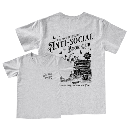 Pagewings Anti-social Book Club Comfort Colors Shirt V-neck T-shirt