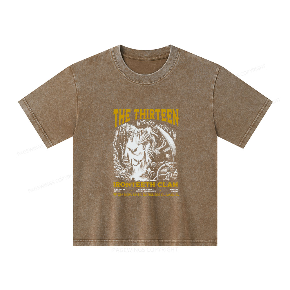 Pagewings The Thirteen Unisex Kids Washed T-shirt
